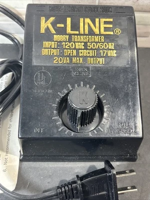 K-LINE K-950 Model Train Transformer, 120VAC To 17VAC, 20Va Max Output, Works - Image 1 of 4