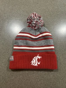 Washington State University Cougars WSU Knit Beanie Pom Pom Hat Captivating - Picture 1 of 5