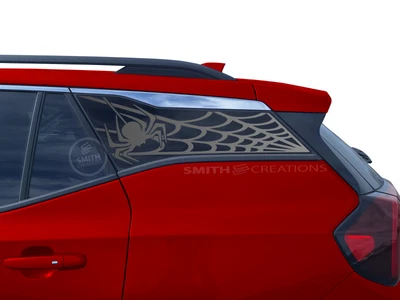 Fits 2018-2025 GMC Terrain Rear Side Window Spiderweb Decal Pre Cut Spider Web Foto 1 de 3