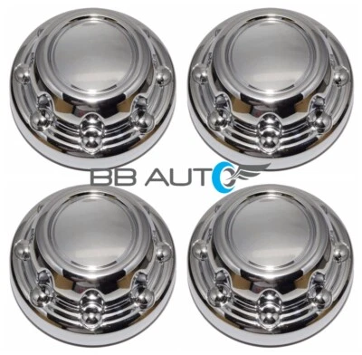 SET 4 NEW CHROME WHEEL HUB CENTER CAPS FOR 94-99 DODGE RAM 2500 3500 TRUCK VAN - Image 1 of 3