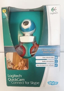 Logitech Quickcam Connect For Skype Blue White Video Calling Camera Built In Mic - Picture 1 of 4