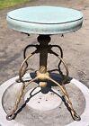 Rare Antique Victorian Tonk Twisted Steel Wire Cast Iron Piano Stool Adjustable
