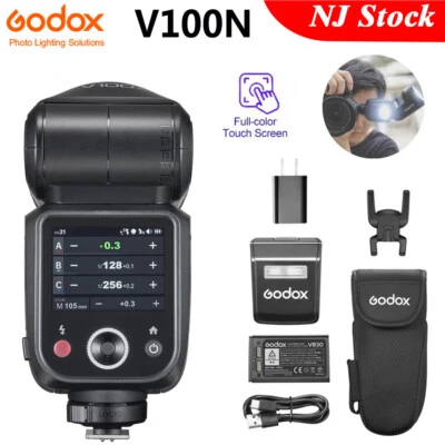 US Godox V100N 2.4G TTL HSS Touch Screen Flash Light Speedlite for Nikon Camera - Image 1 of 4