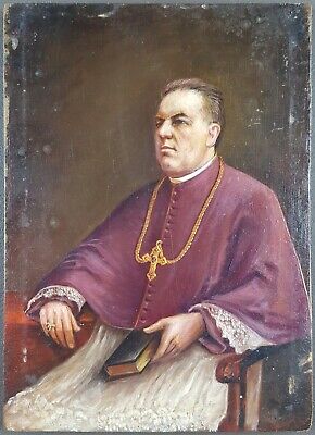 Ancien Tableau  Portrait De Cardinal  Peinture Huile Antique Painting Dipinto • 232.93€