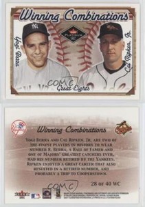 2001 Fleer Platinum Winning Combinations Blue Retail Yogi Berra Cal Ripken Jr