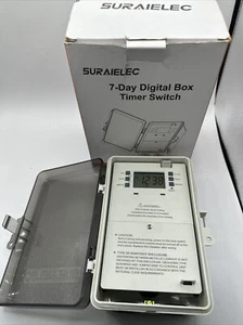 Suraielec Pool Timer, 7-Day Digital Pump Timer Switch, 120, 240, 277 VAC 60hz - Picture 1 of 4