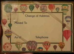 CASPARI Change Of Address Cards HOT AIR BALLOONS Set Of 10 Cards And Envelopes - Picture 1 of 2