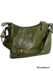 Leslie Fay Accessoires Schultertasche Loden grün Kunstleder Karriere Handtasche 7x10x4 - Bild 1 von 8
