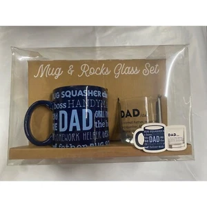 Tmd Holdings Dad Definitions Ceramic Victoria Mug and Rocks Glass Set NWB - Picture 1 of 4