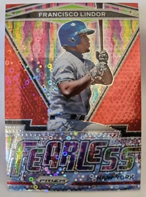 FRANCISCO LINDOR /99 🔥 2021 Panini Prizm Fearless Red Donut  #FR-6 ⚾️ NY METS - Image 1 of 2