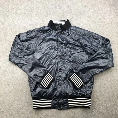 K-Swiss Jacket Womens Small Blue Satin Bomber Snap Front Track Casual - Image 1 of 4