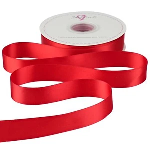 1 Inch Red Double Faced Satin Ribbon for Gift Wrapping Floral Bouquets Invita... - Picture 1 of 9