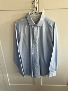 Ted Baker Men's Check Shirt Blue/White Size 16 (34/35) - Picture 1 of 4