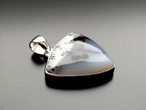 Unikat 925 Sterling Silber Halsketten Anhänger Dendrit Opal Schmuck - Picture 1 of 4