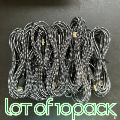 10X Lot 3/6/10FT Micro USB Fast Charger Cable For Samsung LG Charging Data Cord - Image 1 of 4
