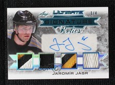 2019 Leaf Ultimate Signature Relics Platinum Blue /4 Jaromir Jagr #USR-JJ1 Auto