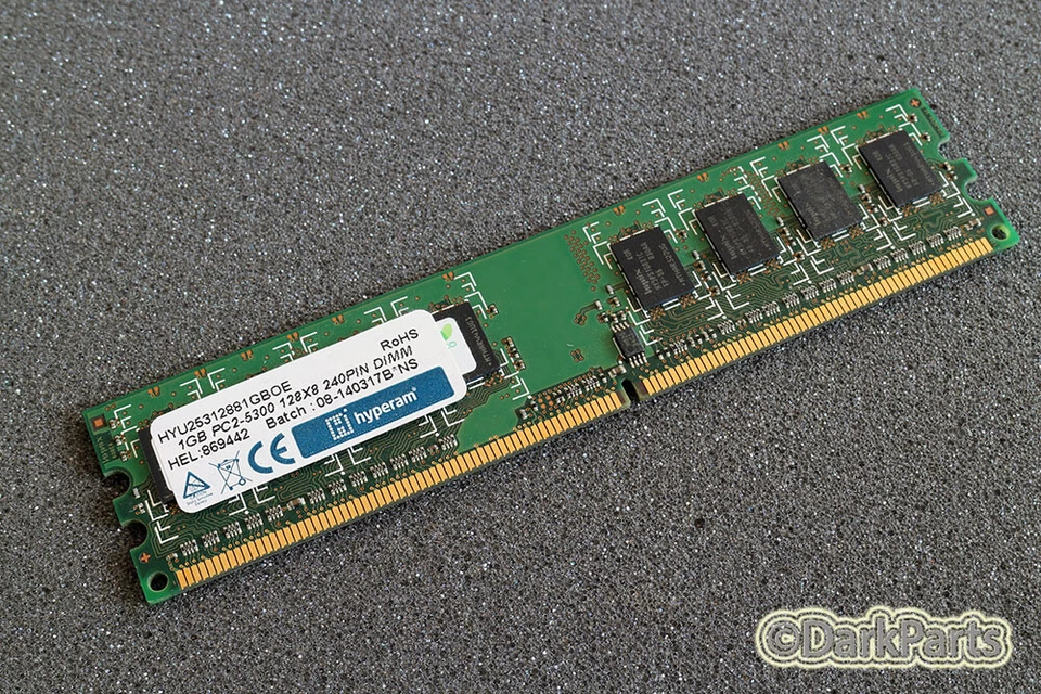 Hyperam HYU25312881GBOE PC2-5300U 1GB Memory RAM DDR2-667Mhz - Photo 1/1