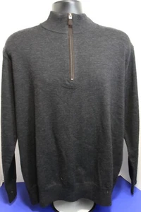 Orvis 1/4 Zip 100% Merino Wool Sweater Long Sleeve Pullover Mens Charcoal Black - Picture 1 of 14