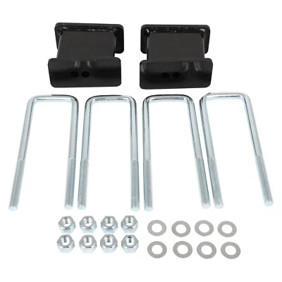 For 2007-2018 Chevy Silverado GMC Sierra 1500 4" Rear Lift Blocks Kit w/ Ubolts - Image 1 of 4