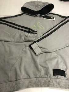 Sudadera con capucha grande gris/verde neón 150 Adidas James Harden x Daniel Patrick nuevo con etiquetas - Imagen 1 de 7
