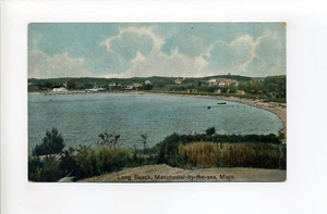 Manchester MA Mass Long Beach, muelle, casas a distancia, postal antigua - Imagen 1 de 2