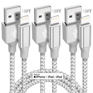 Iphone Charger [Apple Mfi Certified] 3Pack 10FT Long Lightning Cable Fast Cha... - Picture 1 of 1
