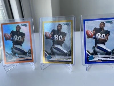 Miles Boykin Rated Rookie Lot Gold /50, Orange /80, Blue (2019 Donruss) - Ravens - Image 1 of 4
