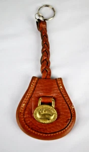 Dooney & Bourke Vintage AWL Leder Messing Hufeisen geflochten Schlüsselanhänger gebraucht - Bild 1 von 6