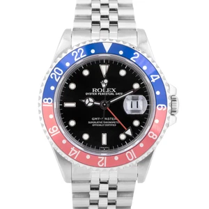 MINT 1991 Rolex GMT-Master COKE 40mm Jubilee Stainless Black Red Watch 16700 - Picture 1 of 8