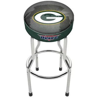 NFL Team Logo Bar Stool Adjustable Swivel Seat High Back Chair Blitz Football - Image 1 of 4