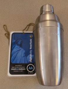 1997 AOL Studios & Digital City NY Cocktail Shaker & Event Ticket Meet Our Maker - Picture 1 of 10