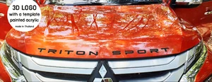 TRITON SPORT FRONT HOOD 3D LOGO EMBLEM BADGE LETTER For Mitsubishi Triton L200 - Picture 1 of 6