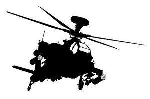 Calcomanía de vinilo para helicóptero militar Apache - Imagen 1 de 1