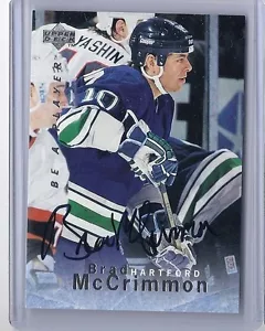 1995-96 UPPER DECK BE A PLAYER BRAD MCCRIMMON AUTO BAP UD SIGNATURE WHALERS - Picture 1 of 1
