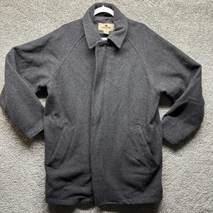 WOOLRICH WOOL TOWN MANTEL HERREN MITTELGRAU DURCHGEHENDER REISSVERSCHLUSS KRAGEN KNÖPFE WOLLE NYLON - Bild 1 von 21