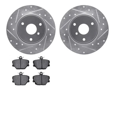 For Smart Fortwo 05-15 Drilled & Slotted Front Brake Kit w Semi-Metalic Pads - Изображение 1 из 2