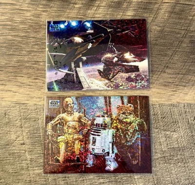 2024 Star Wars Galaxy Mini Diamond Refractor Lot (x2) - C3-PO, R2-DR & Ships - Image 1 of 2