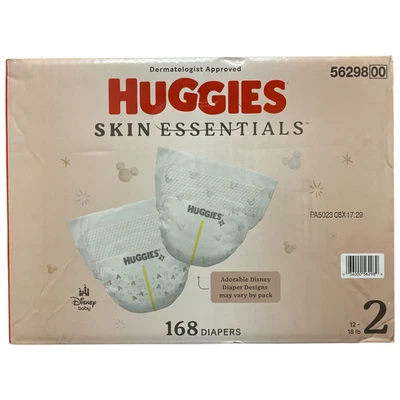 Pañales para bebé Huggies Skin Essentials, talla 2 (12-18 libras), 168 quilates Foto 1 de 3