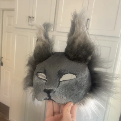 Therian Gray Cat mask, made high quality, + goodies - Image 1 of 4