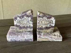 Impresionante sujetalibros pesados única geoda amatista ágata púrpura blanco gris beige - Imagen 1 de 17