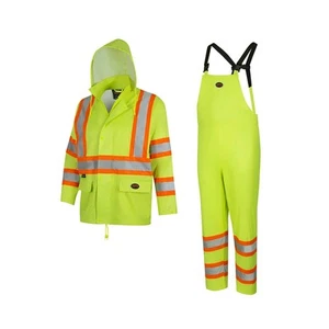 Hi Vis Lightweight Waterproof Safety Rain Suit - Reflective Work Rain Gear fo... - Picture 1 of 9