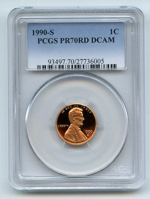 1990 S 1C Lincoln Cent Proof PCGS PR70DCAM - Image 1 of 1