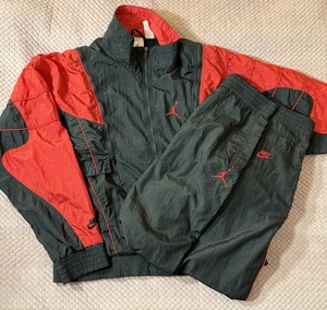 Vintage Nike OG Numbered Air Jordan Flight Jumpman Tracksuit Size L 1990 Vest - Picture 1 of 22