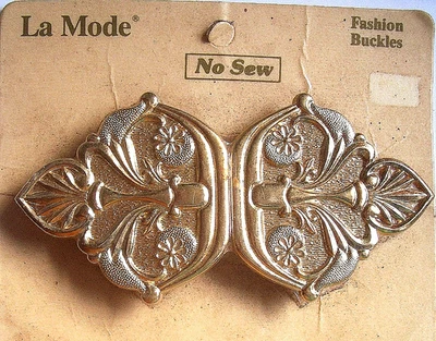 Hebilla de cinturón de oro brillante vintage La Mode sin coser Foto 1 de 3
