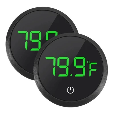Aquarium Electronic Thermometer 2pcs LCD Display Wireless Water Temperature - Image 1 of 4