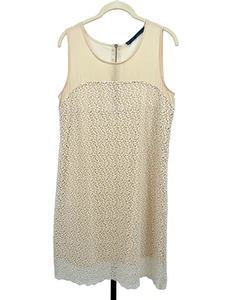 Abito smanicato Zara Basic avorio pizzo sovrapposto - Taglia Large - Foto 1 di 7