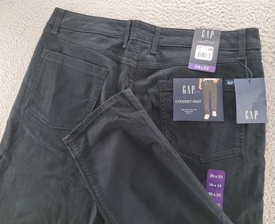 Calça masculina Gap 5 bolsos 36x32 preta slim fit estilo clássico sarja elástica nova com etiquetas - Imagem 1 de 4