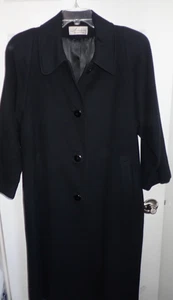 Vintage Mayfair of California Men's 100% Cashmere BLACK Top Coat Overcoat Medium - Picture 1 of 13