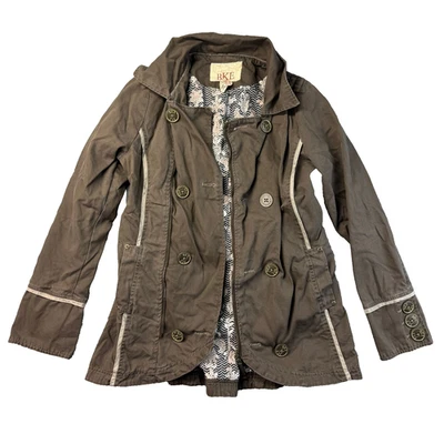 Chaqueta BKE Hebilla Mujer Mediana Marrón Forro Floral Chaqueta Utilitaria Informal Algodón Foto 1 de 4