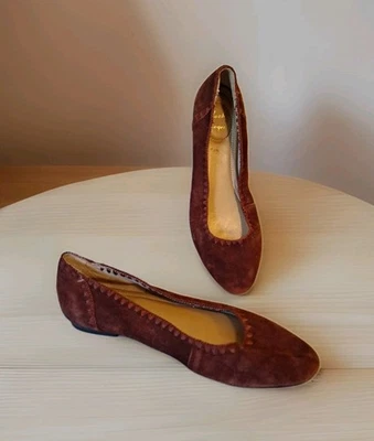 Jack Rogers Элли бордовая замша балетки туфли размер 7,5 удобный  - Изображение 1 из 4